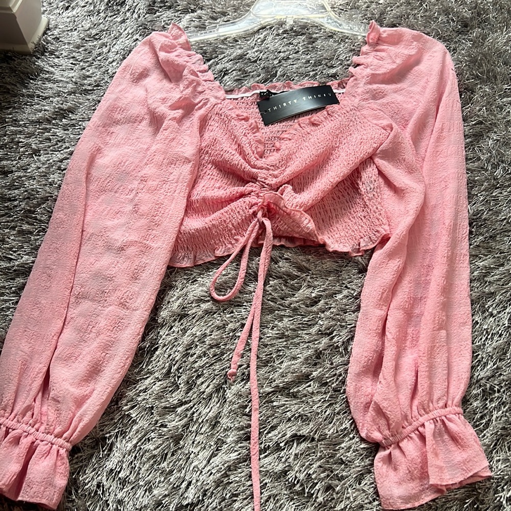 Cropped Pink Blouse w tags